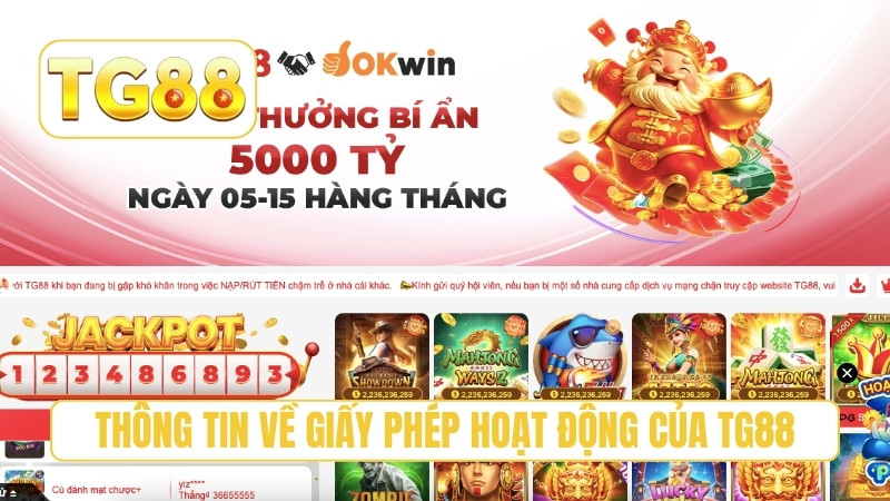 TG88 – Link TG88.COM Chính Thức, Đăng Ký Tặng 188K T6/2026 16 Thông tin về giấy phép hoạt động của TG88